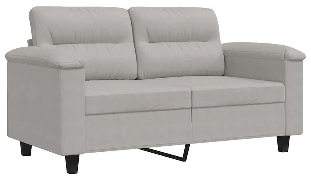 359556 vidaXL 2-местен диван, светлосиво, 120 см, микрофибърен плат