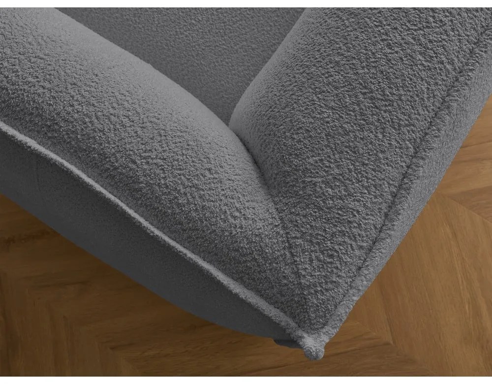 Тъмносив диван от прежда с примки от букле 242 cm Giorgia – Bobochic Paris