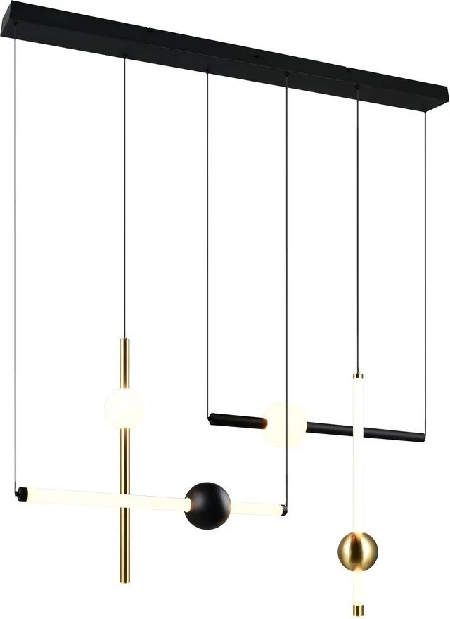 Черно/ в златист цвят LED затъмняващо се висящо осветително тяло Melita – Trio