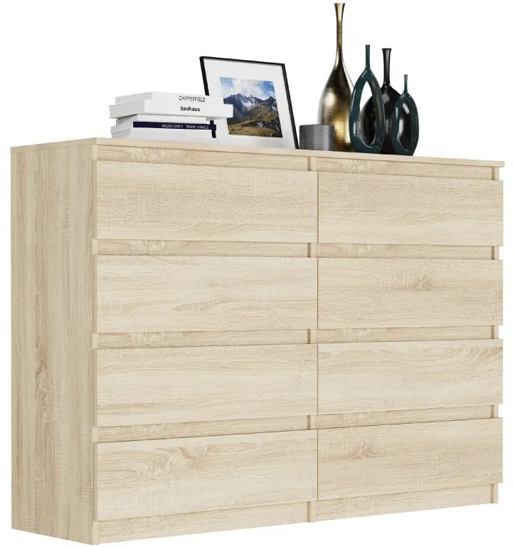 Модерен скрин с 8 чекмеджета R-140-S8 - различни цветови варианти антрацит микс артисън