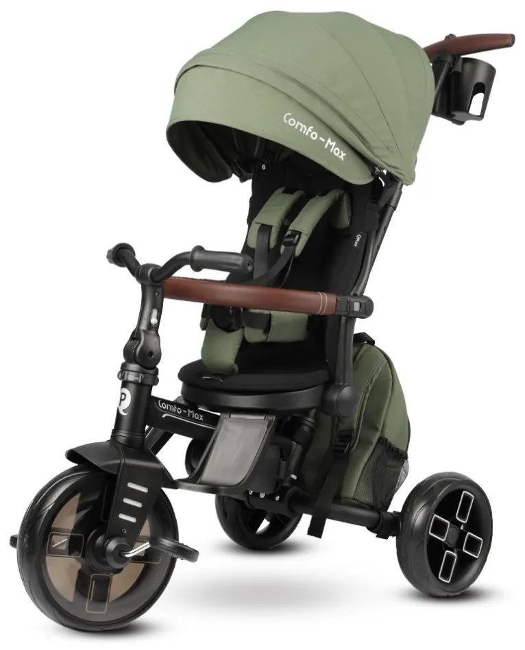 QPlay - Детска триколка 7в1 COMFO MAX зелена