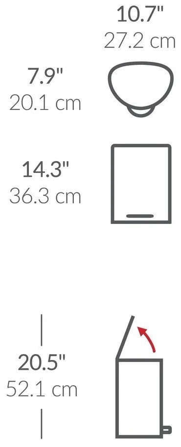 Бяло метално кошче за боклук с педал 6 l – simplehuman