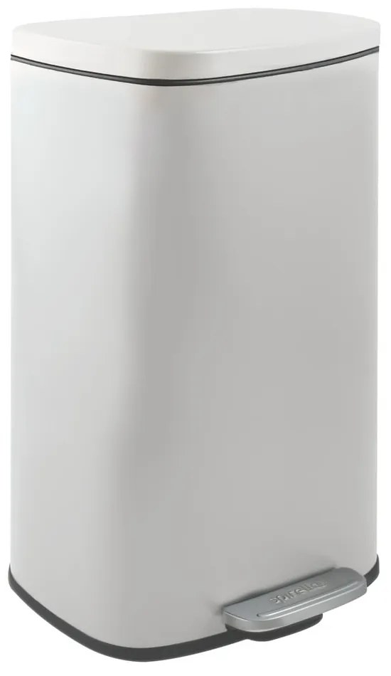 Стоманено кошче за боклук с педал в матово бял цвят 50 l Akira – Spirella
