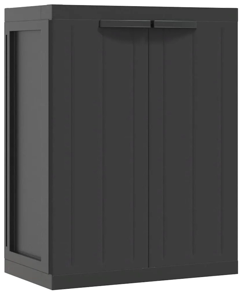 364204 vidaXL Външен шкаф за съхранение, черен, 65x37x85 см, PP