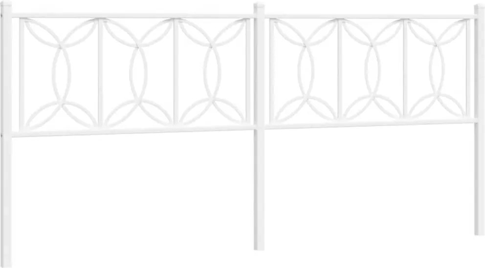 376214 vidaXL Метална резервна табла за легло, бяла, 193 см