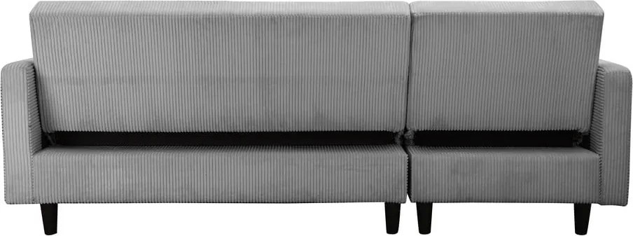 Светлосив сгъваем ъглов диван от рипсено кадифе Hartford – Støraa