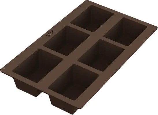 Форма за печене на хлебчета Lekue 1009080, 30x17.5x4.2 см, 960 мл, 6 отделения, Платинен силикон, От -60 до +220C, Кафяв