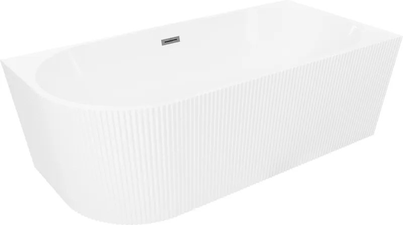 Mexen Silo самостоятелна вана ъглово дясно оребрена 170 x 80 cm, бяла,