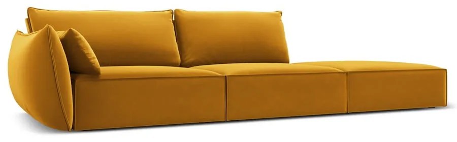 Кадифен диван в цвят горчица ляв ъгъл 264 cm Vanda – Mazzini Sofas