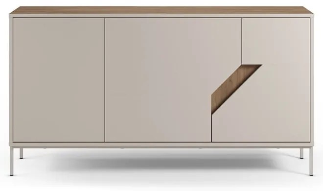 Кремаво-естествен скрин от декор от дъб 150x80x40 cm Lilou – Marckeric