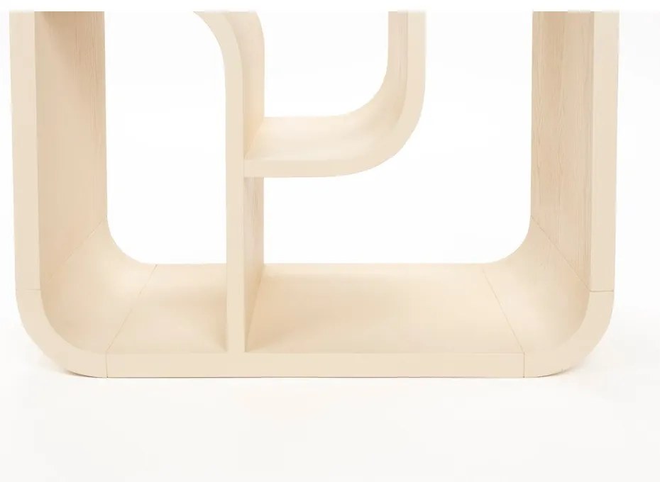 Кремава библиотека от масивен дъб 60x160x35 cm Seven – Zuiver