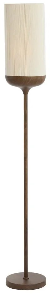 Тъмнокафява подова лампа с текстилен абажур (височина 159 cm) Dania – Light & Living