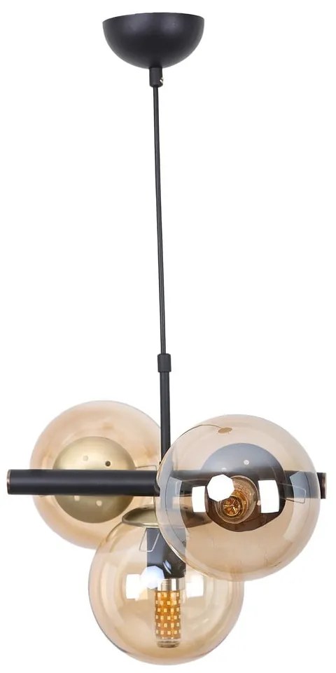 Жълто-черна висяща лампа със стъклен абажур ø 15 cm Cascade - Squid Lighting