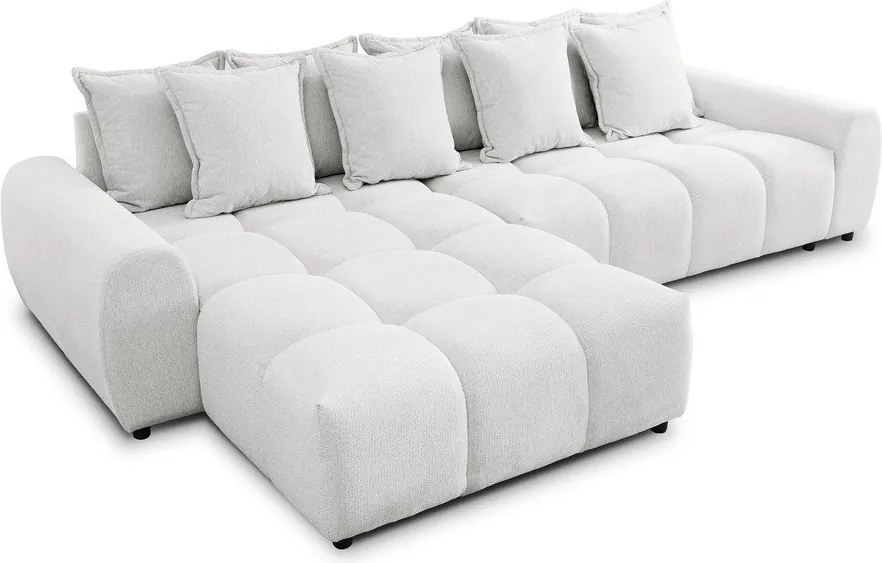 Бял ъглов диван (ляв ъгъл) Albane – Ropez