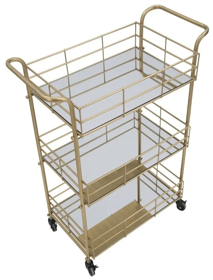Количка за сервиране на 3 нива със златен дизайн Reo Carrello - Mauro Ferretti