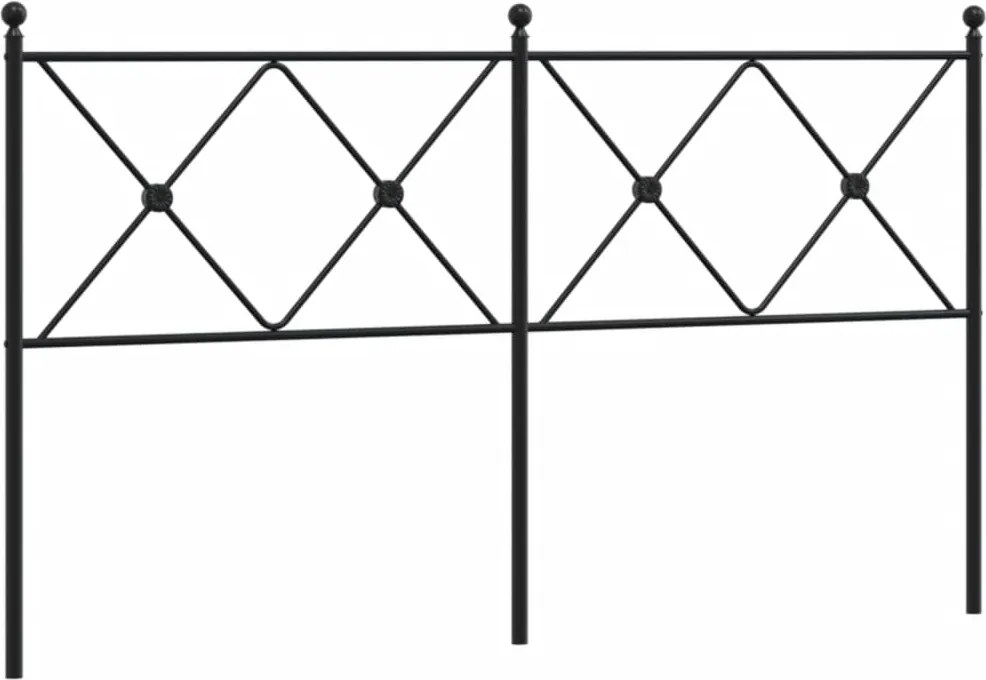 376537 vidaXL Метална резервна табла за легло, черна, 160 см