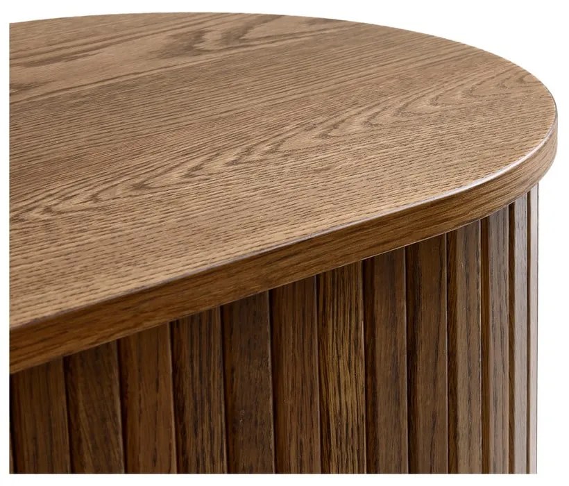 Кафява маса за телевизор от дъбов декор 180x56x45 cm Nola – Unique Furniture