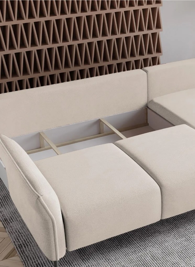 Ъглов диван Джозефин-бежов-ляв