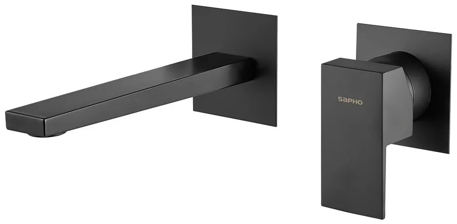 Матово-черна вградена батерия за мивка (1 изход) Latus – Sapho