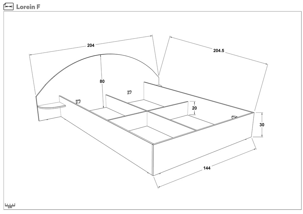 Спалня за матрак 140/200 Лорейн