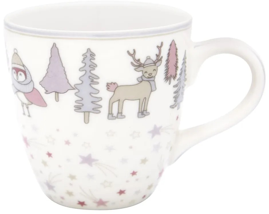 Бяла и розова чаша от фаянс Деца Forrest - Green Gate