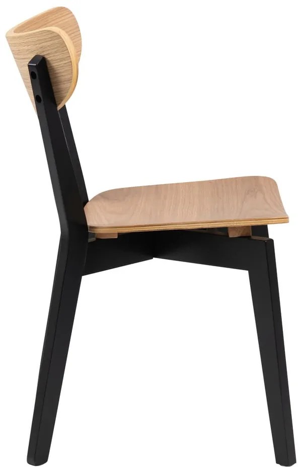 Трапезен стол в дъбов декор в черно и натурално Roxby - Actona