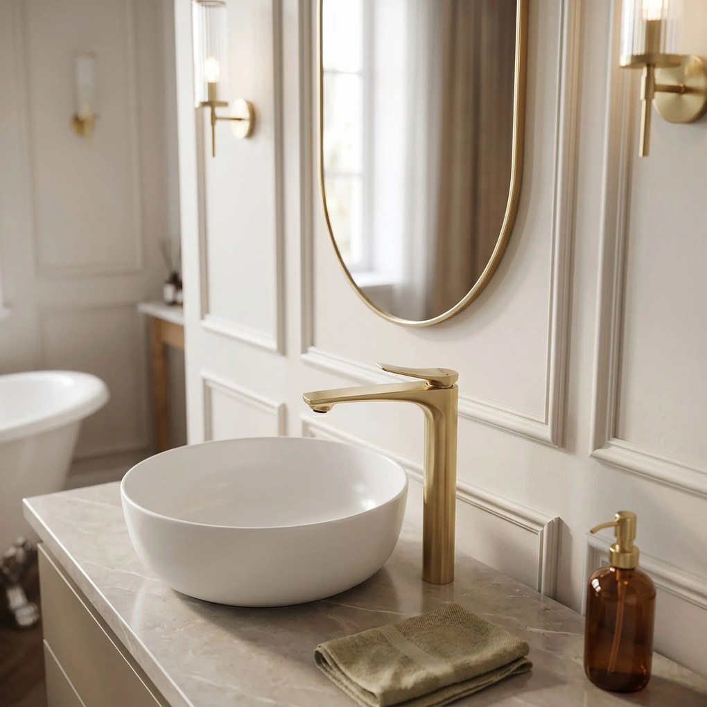 Смесител за мивка PREMIUM Rea Vision Brush Gold High