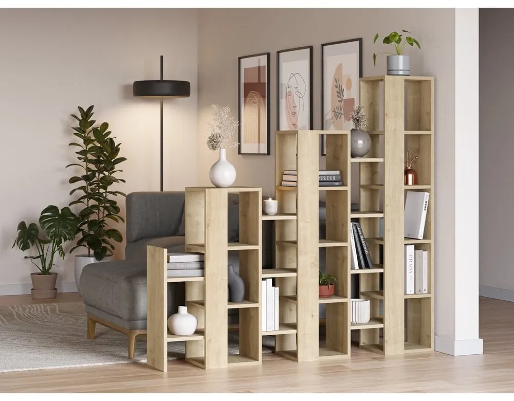 Стелаж от декор от дъб в естествен цвят 158x151 cm Anissa – Marckeric