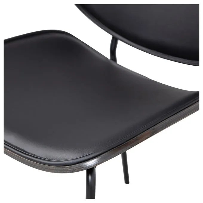 Черни трапезни столове в комплект 2 бр. от имитация на кожа Close In – WOOOD