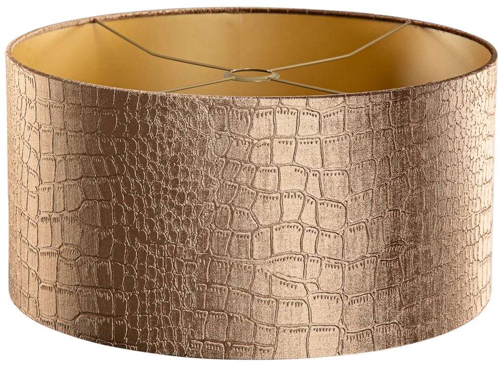 Кадифена абажура с дизайн на крокодил и златно покритие 50/50/25