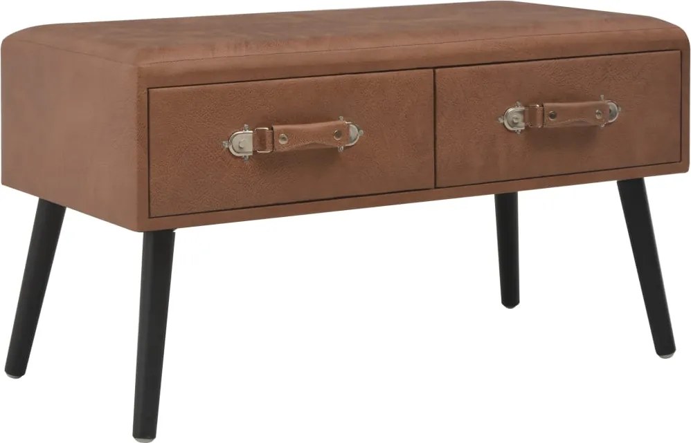 247544 vidaXL Маса за кафе, тъмнокафява, 80x40x46 см, изкуствена кожа