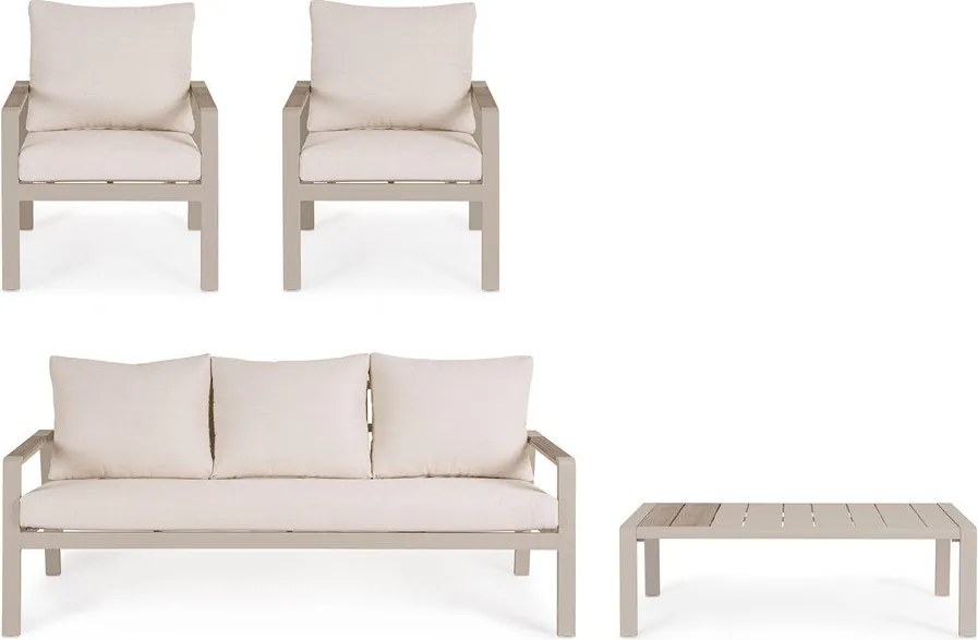 Бежов алуминиев градински комплект за отдих за 5 Elna – Bizzotto