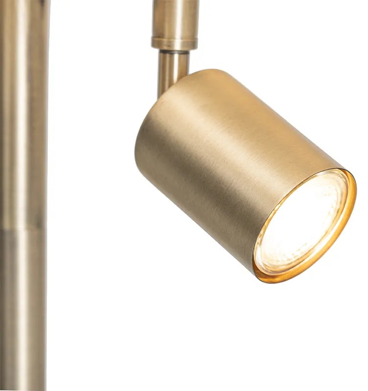 Подова лампа бронз с бял абажур и лампа за четене - Jelena