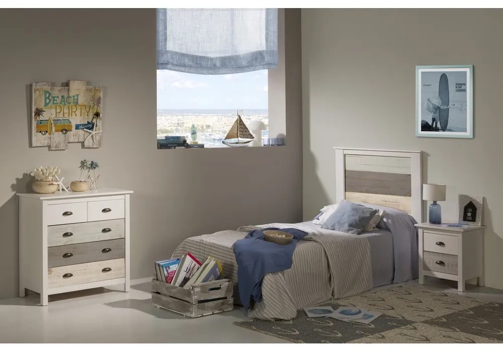 Бяло-сив скрин с 4 чекмеджета , 79 x 80 см Romantica - Marckeric