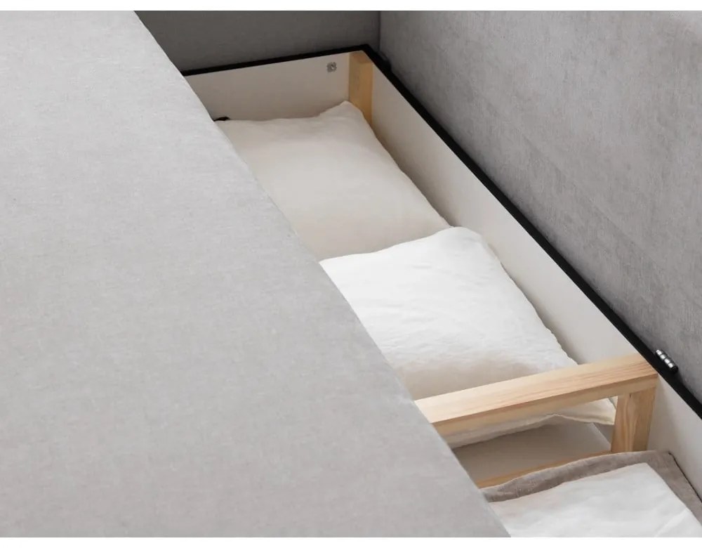 Бежов разтегателен диван с място за съхранение 231 cm Elen – Micadoni