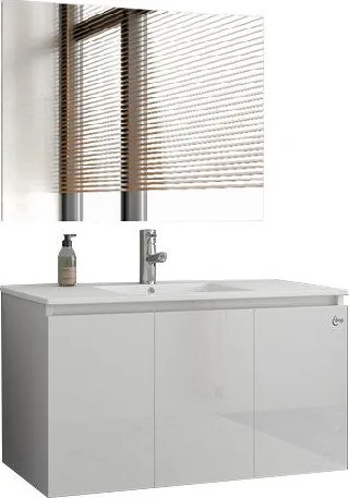 Комплект за баня Drop Verona 90 slim-Бял