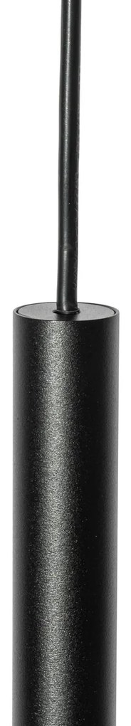 Модерна релсова осветителна система с 5 висящи лампи черна 1-фазна - Iconic Frini