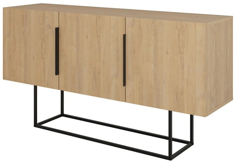 Нисък скрин от естествен дъб 150x80 cm Titan - Marckeric