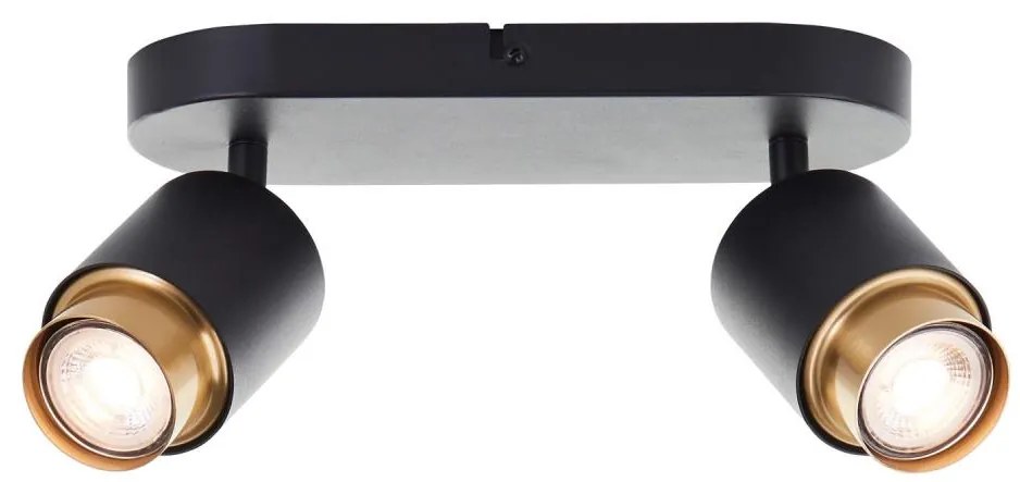 Brilliant - LED осветително тяло COVELO 2xGU10/5W/230V черно/златисто