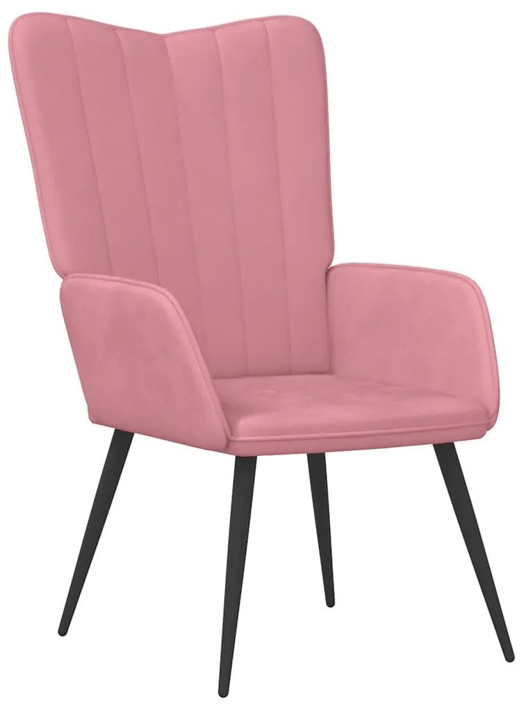 327681 vidaXL Релаксиращ стол, розов, кадифе