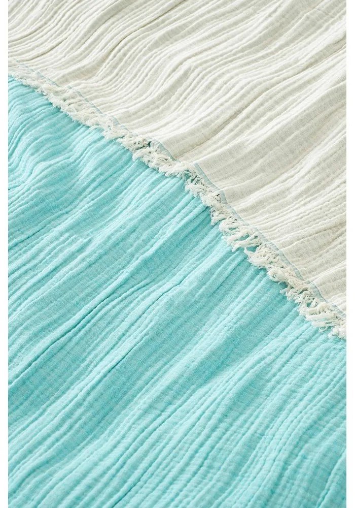 Тюркоазено муселиново покривало за легло 170x250 cm Muslin – Mijolnir