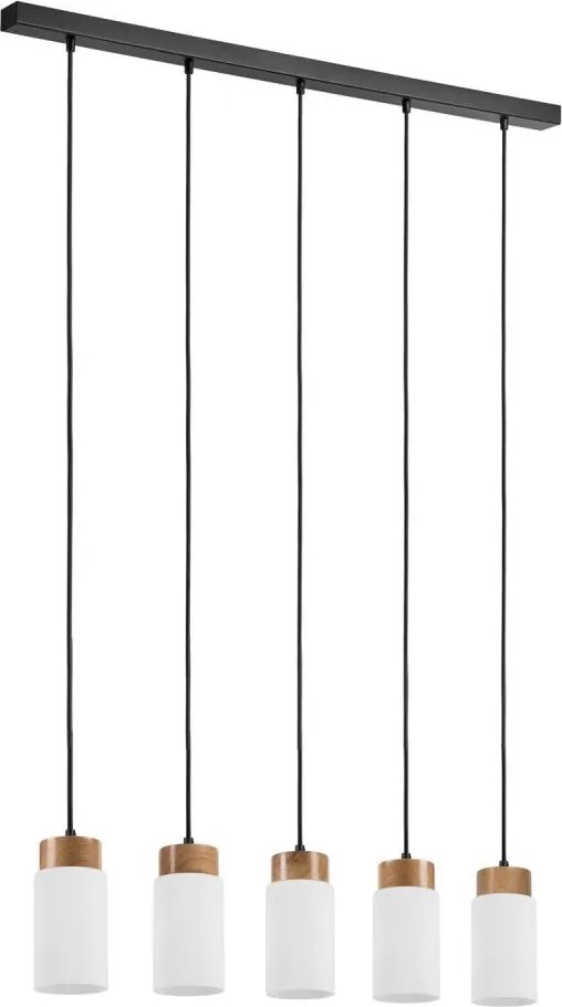 Полилей на кабел MARKUS 5xE27/15W/230V черен/дъб