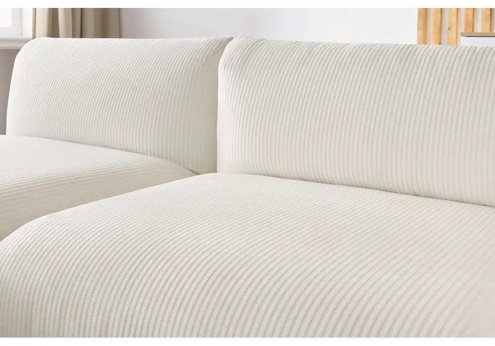 Ъглов диван от бял велур (ляв ъгъл) Lecomte - Bobochic Paris