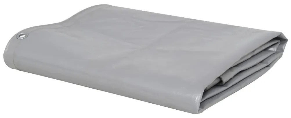 43810 vidaXL Брезентово платнище, 650 г/м², 3x4 м, сиво