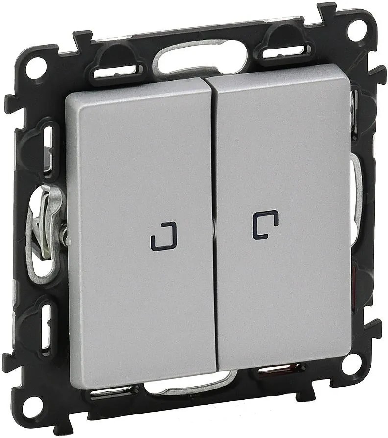 Legrand Сериен ключ с подсветка LED 0.15мА цвят алуминий Valena Life  - 752328