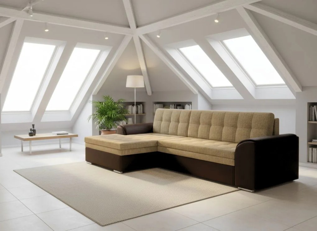 Ъгъл диван Comfort-Left-Brown - beige