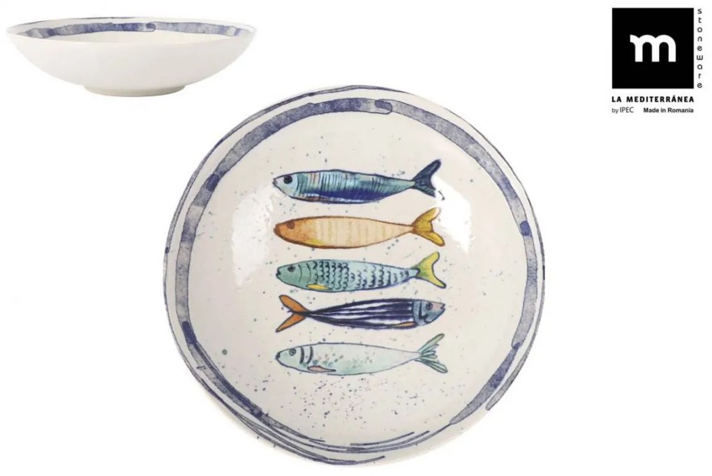 Дълбока чиния LA MEDITERRANEA Peixe, 21 cm, порцелан