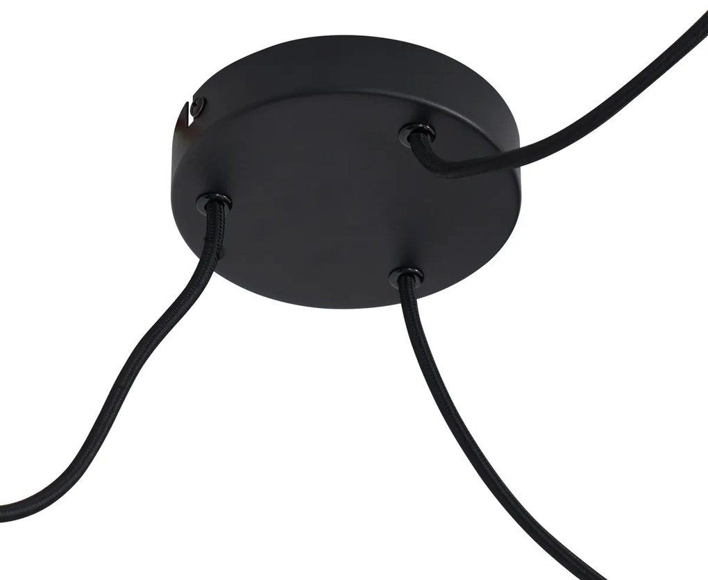 Висяща лампа в стил Джапанди Plu, кафява, 50 см, 3 светлини - Plu