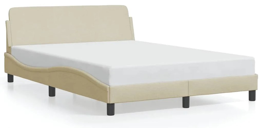 373190 vidaXL Рамка за легло Dover, кремава, 140x200 см, плат