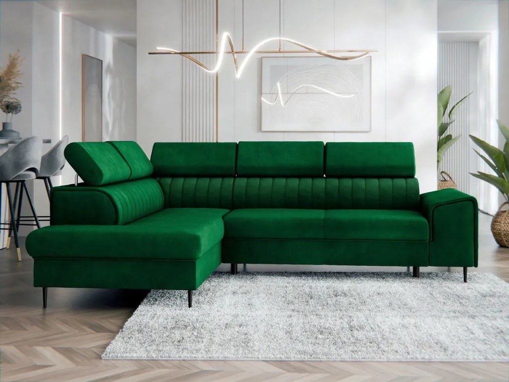 Ъглов диван Kadurin-Зелен-Ляв